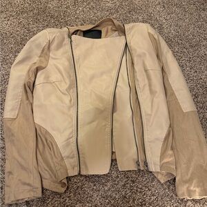 Women's Beige Leather Jacket